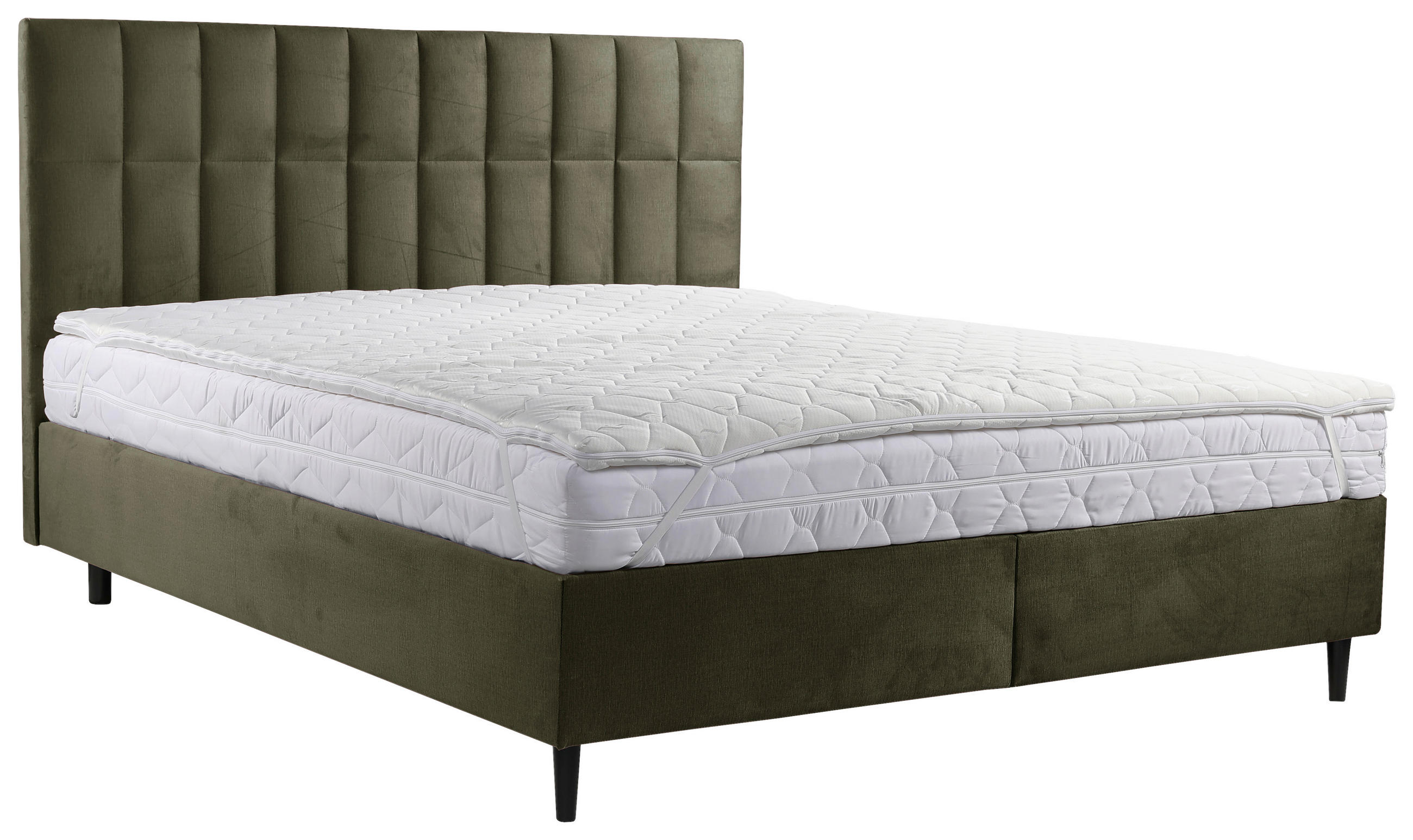 BOXBETT 180/200 cm  in Dunkelgrün  - Dunkelgrün/Schwarz, KONVENTIONELL, Holz/Textil (180/200cm) - Boxxx