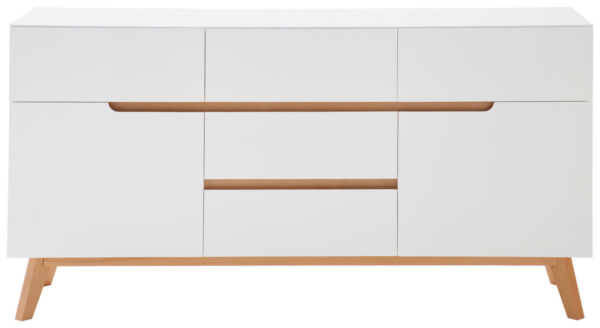 SIDEBOARD 145/76/40 cm  - Eichefarben/Weiß, Design, Holz/Holzwerkstoff (145/76/40cm)