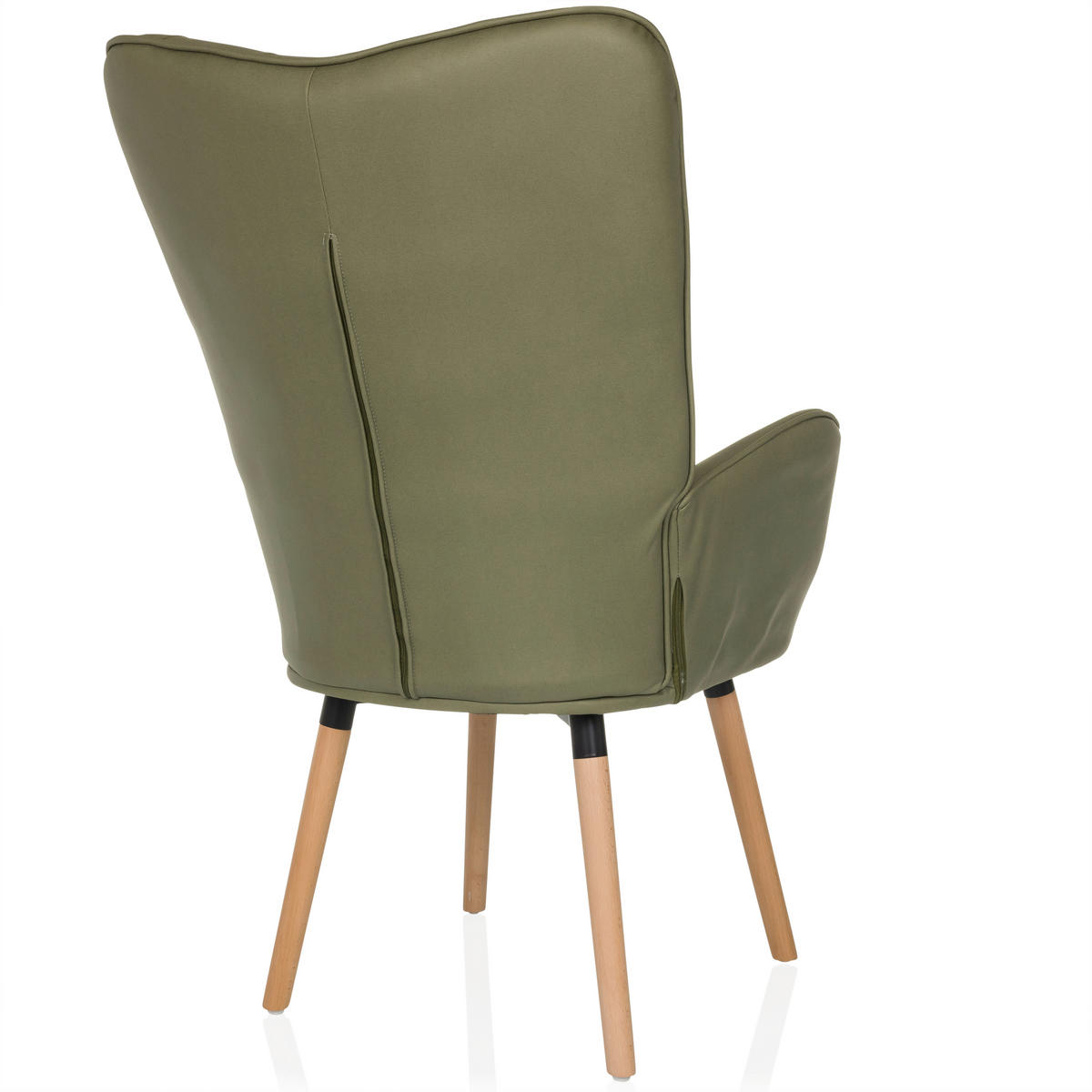 OHRENSESSEL in Velours Grün  - Buchefarben/Grün, MODERN, Holz/Textil (70/106/75cm) - MID.YOU