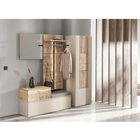 GARDEROBE 4-teilig  in 208/194/42,9 cm  - Taupe/Wildeiche, Design, Glas/Holz (208/194/42,9cm) - Voglauer