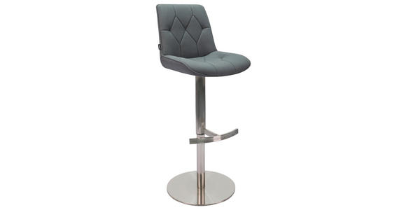 BARHOCKER in Metall, Textil Grau - Edelstahlfarben/Grau, Design, Textil/Metall (44/86-111/54,5cm) - Novel