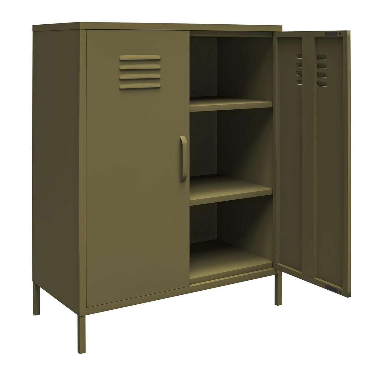 KOMMODE Bradford  in 79/100/39 cm  - Olivgrün, Design, Metall (79/100/39cm) - MID.YOU