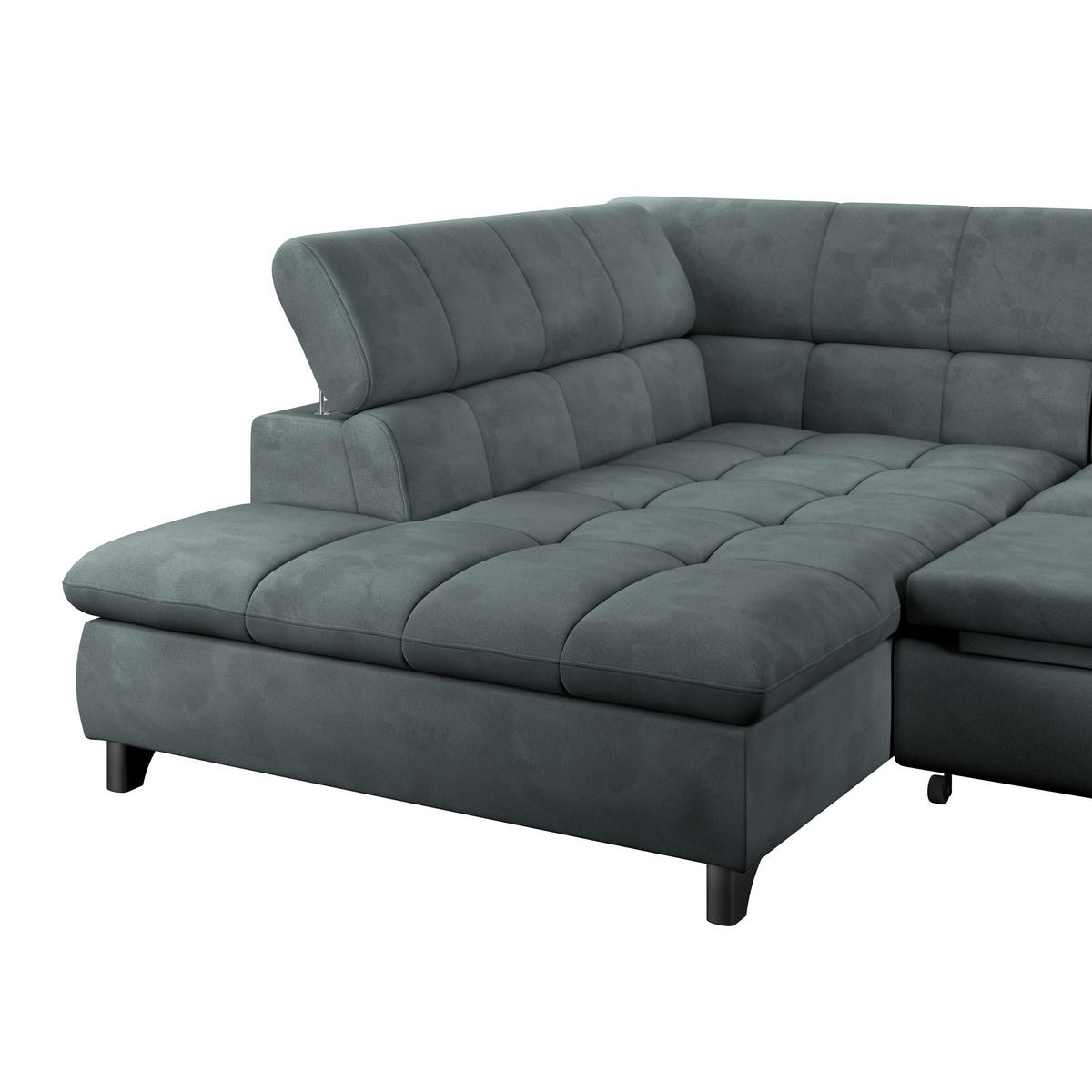 ECKSOFA Mintgrün Chenille  - Chromfarben/Mintgrün, KONVENTIONELL, Textil/Metall (234/312cm) - Livetastic