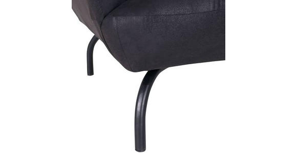 3-SITZER-SOFA Mikrofaser Braun, Anthrazit - Anthrazit/Schwarz, KONVENTIONELL, Textil/Metall (185/79/85cm) - Carryhome