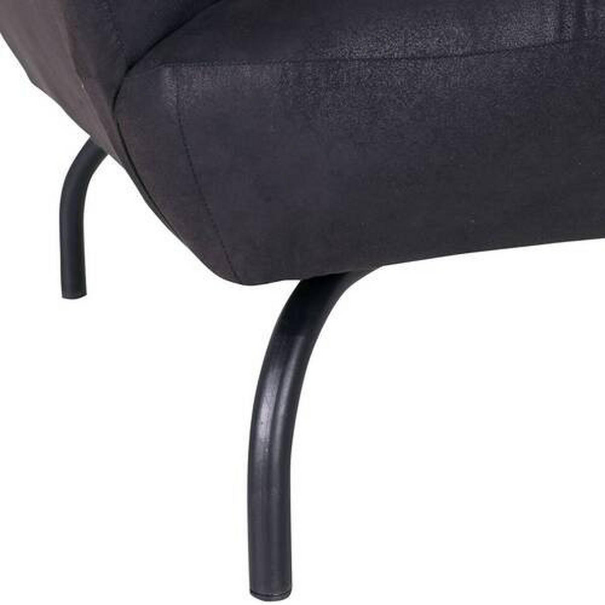 2-SITZER-SOFA in Mikrofaser Anthrazit, Braun  - Anthrazit/Schwarz, Konventionell, Textil/Metall (165/79/85cm) - Carryhome