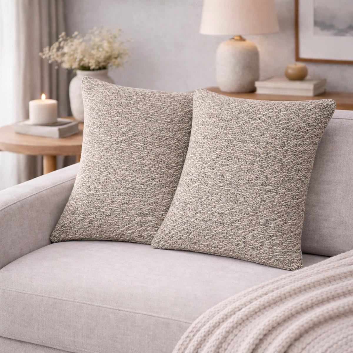 KISSENHÜLLEN-SET FJELLA 40/40 cm  - Silberfarben, Basics, Textil (40/40cm)