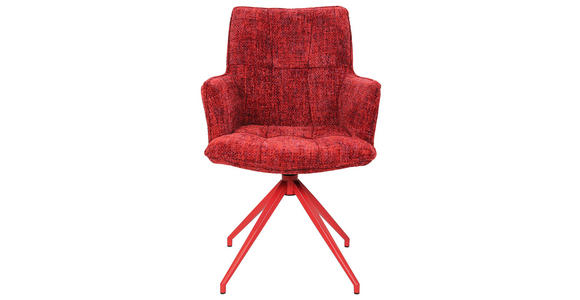 ARMLEHNSTUHL in Eisen Chenille - Rot, LIFESTYLE, Textil/Metall (59,5/90,5/62,5cm) - Novel
