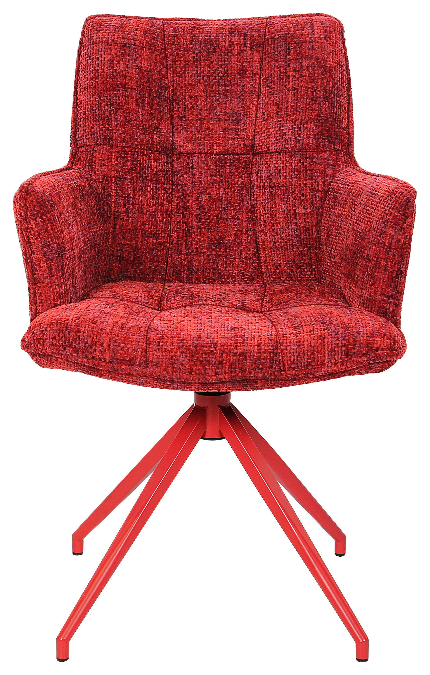 ARMLEHNSTUHL  in Eisen Chenille  - Rot, LIFESTYLE, Textil/Metall (59,5/90,5/62,5cm) - Novel
