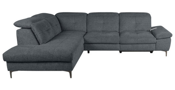 ECKSOFA Dunkelgrau Webstoff  - Dunkelgrau/Schwarz, KONVENTIONELL, Textil/Metall (225/288cm) - Carryhome