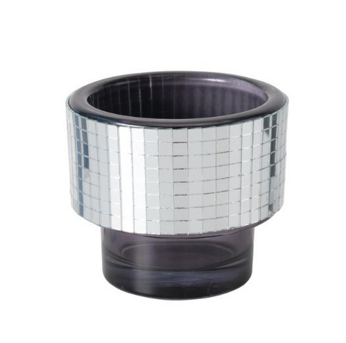 VÄRMELJUSGLAS  - silver/svart, Lifestyle, glas (8,4/7,5cm)