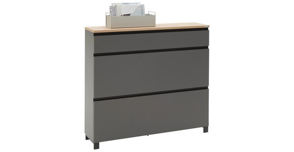 SCHUHKIPPER Dieter Knoll  in 120/108/31 cm  - Eichefarben/Anthrazit, Design, Holz/Holzwerkstoff (120/108/31cm) - Dieter Knoll