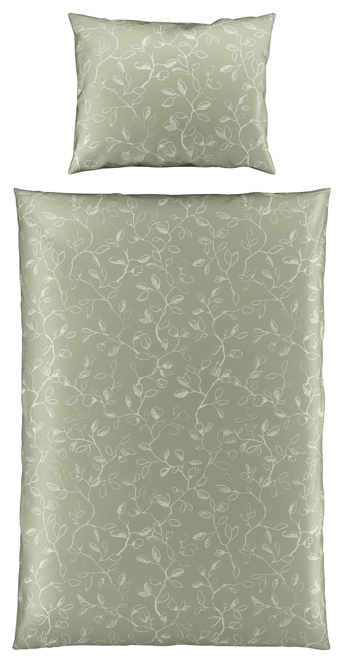 POSTELJNINA Lara 140/200 cm saten zelena  - zelena, Natur, tekstil (140/200cm) - Bio:Vio