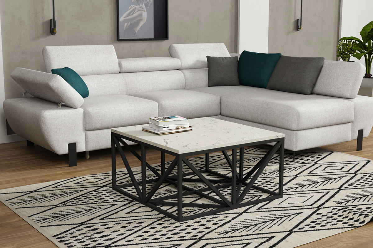 SOFFBORD i metall, trämaterial  - vit/svart, Design, metall/trämaterial (80cm) - Stylife