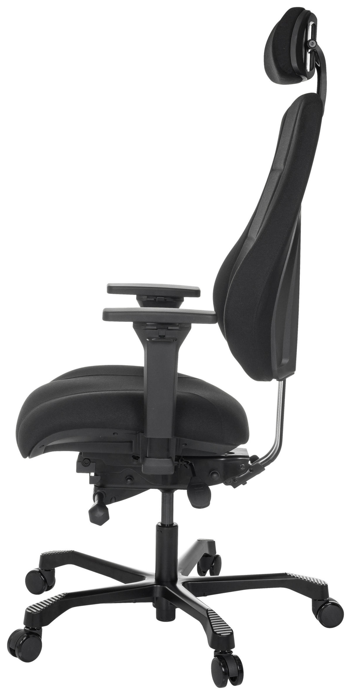 OTOČNÁ ŽIDLE, vzhled kůže,  - černá, Moderní, kov/textil (68/109 - 151/70cm) - MID.YOU