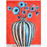 ÖLGEMÄLDE Blumen, Ornamente, Pflanzen 60/80 cm  - Multicolor/Weiß, Design, Holzwerkstoff/Textil (60/80cm) - Monee