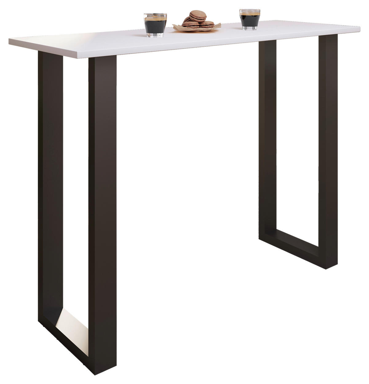 BARBORD i metall, trämaterial  140/50/102 cm  - vit/svart, Klassisk, metall/trämaterial (140/50/102cm)