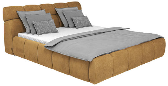 POLSTERBETT 180/200 cm  in Currygelb  - Currygelb/Schwarz, Design, Kunststoff/Textil (180/200cm) - Esposa
