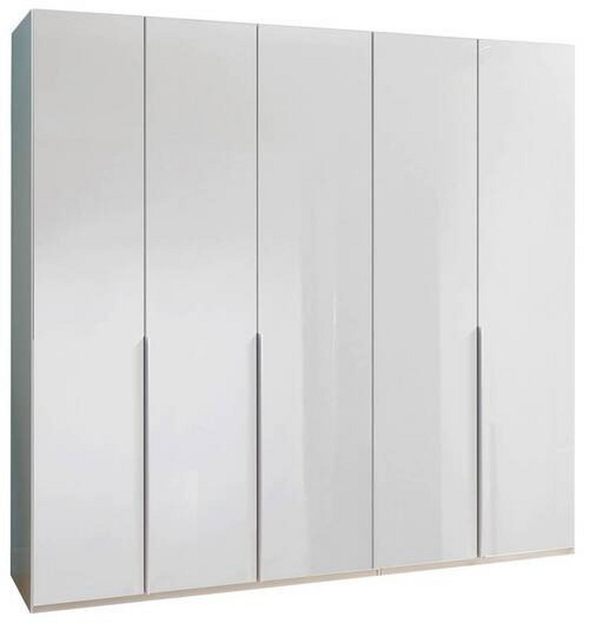 OMARA S KLASIČNIMI VRATI, bela, bela, visoki sijaj  - bela/barve aluminija, Design, kovina/leseni material (225/236/58cm) - Novel