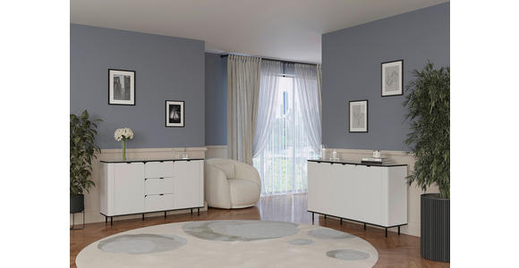 SIDEBOARD  in 136,8/82/35,2 cm  - Schwarz/Weiß, MODERN, Holzwerkstoff/Kunststoff (136,8/82/35,2cm) - Carryhome