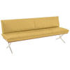 SITZBANK 214/88/66 cm Echtleder Gelb, Edelstahlfarben Nussbaum furniert Metall  - Edelstahlfarben/Gelb, Design, Leder/Holz (214/88/66cm) - Koinor