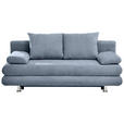 SCHLAFSOFA in Flachgewebe Blau  - Chromfarben/Blau, Design, Kunststoff/Textil (196/74/90cm) - Carryhome