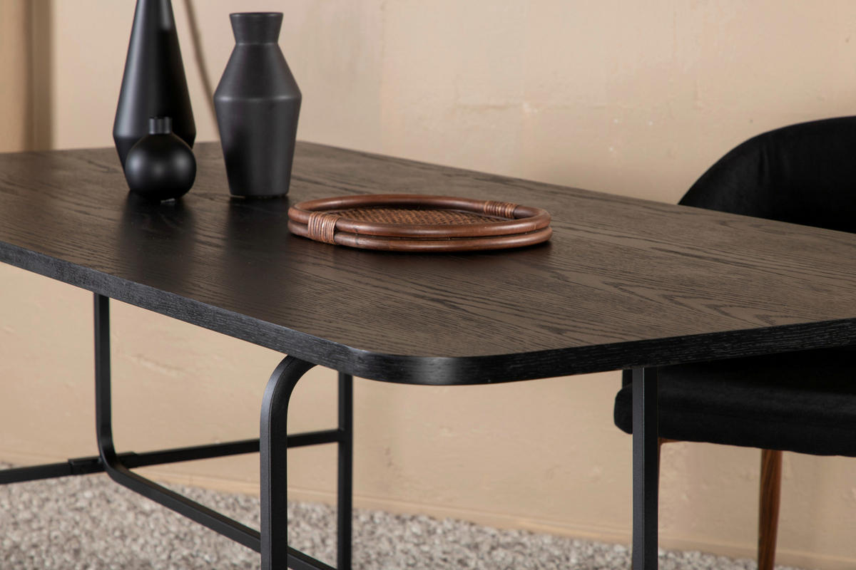 ESSTISCH furniert rechteckig Schwarz  - Schwarz, Design, Holz/Holzwerkstoff (200/90/75cm) - Livetastic
