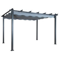 PERGOLA 395/245/295 cm   - Schwarz/Grau, KONVENTIONELL, Textil/Metall (395/245/295cm) - Gardenson