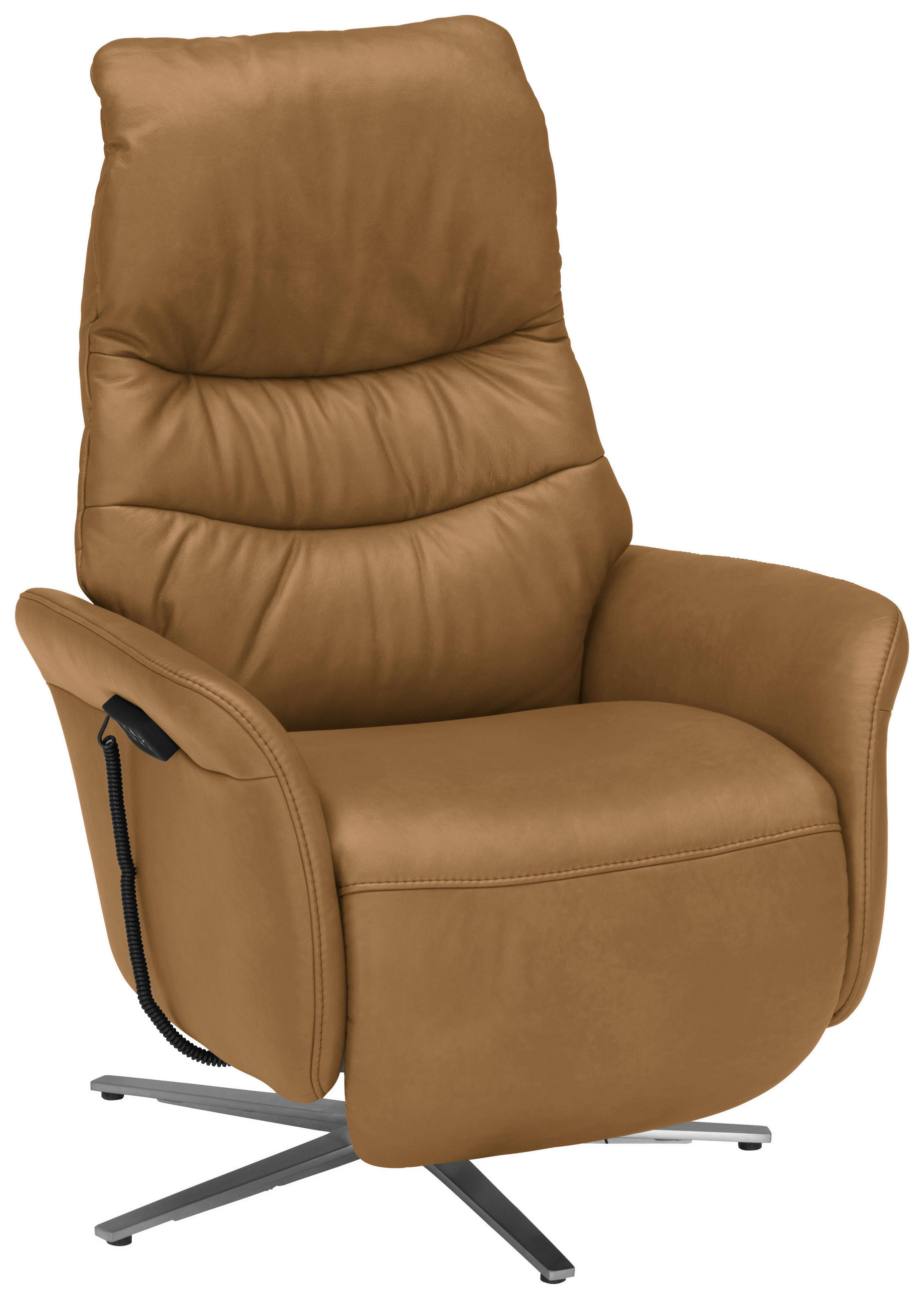 RELAXSESSEL in Leder Honig, Currygelb  - Currygelb/Edelstahlfarben, Design, Leder/Metall (78/117/89cm) - Himolla Komfortklass