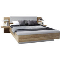 BETTANLAGE - Eiche Artisan/Grau, KONVENTIONELL, Textil (180/200cm) - Ti'me