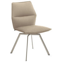 STUHL  in Stahl  - Sandfarben/Edelstahlfarben, Design, Textil/Metall (49/86/60cm) - Venjakob