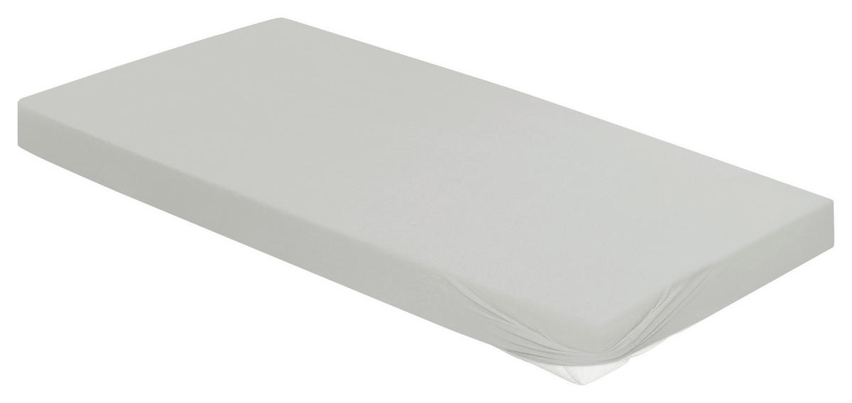 SPANNBETTTUCH Jersey  - Silberfarben, KONVENTIONELL, Textil (150/200cm) - Bierbaum