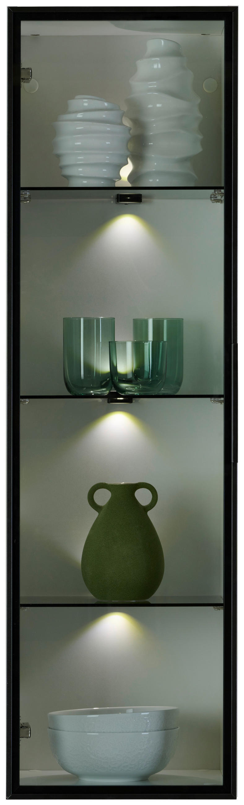 HÄNGEVITRINE in Weiß  - Schwarz/Weiß, Design, Glas/Holzwerkstoff (35/120/31cm) - Stylife