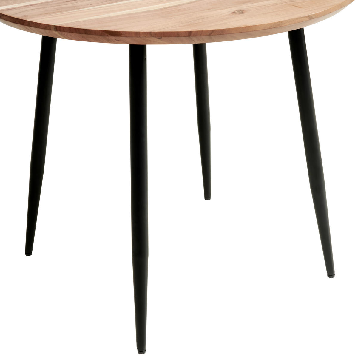 ESSTISCH in Holz, Metall  - Schwarz/Akaziefarben, Natur, Holz/Metall (90/76/90cm) - Livetastic