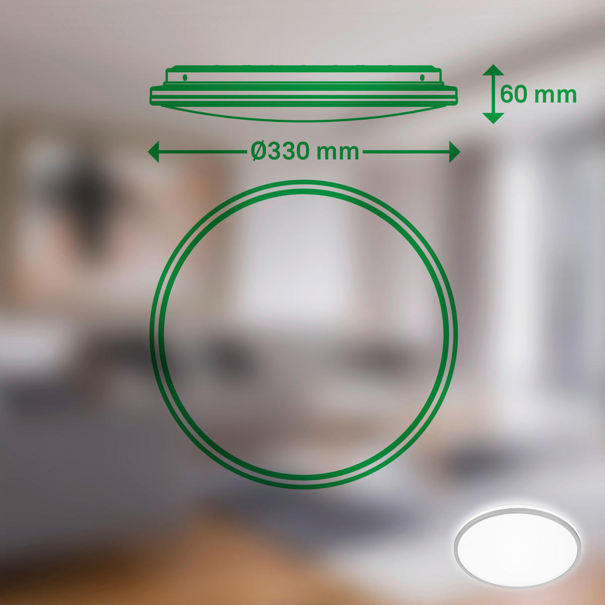 DECKENLEUCHTE Pulap A 33/6 cm   - Chromfarben, Basics, Kunststoff (33/6cm)