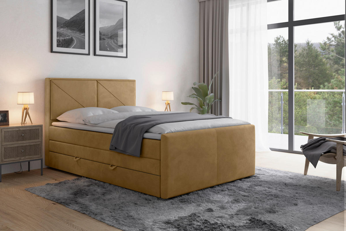 BOXSPRINGBETT 140/200 cm  in Beige  - Beige, Modern, Holz/Kunststoff (140/200cm) - MID.YOU