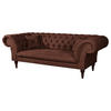 3-SITZER-SOFA in Mikrofaser Braun  - Braun/Cappuccino, Design, Holz/Textil (232/79/97cm) - Livetastic
