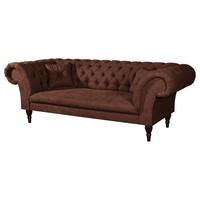 3-SITZER-SOFA Mikrofaser Braun  - Braun/Cappuccino, Design, Holz/Textil (232/79/97cm) - Livetastic