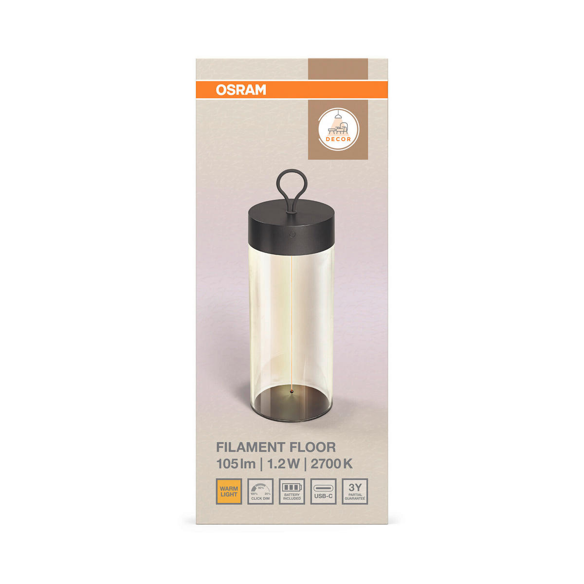LED-TISCHLEUCHTE 13/32 cm   - Klar/Dunkelgrau, Design, Kunststoff (13/32cm) - Osram