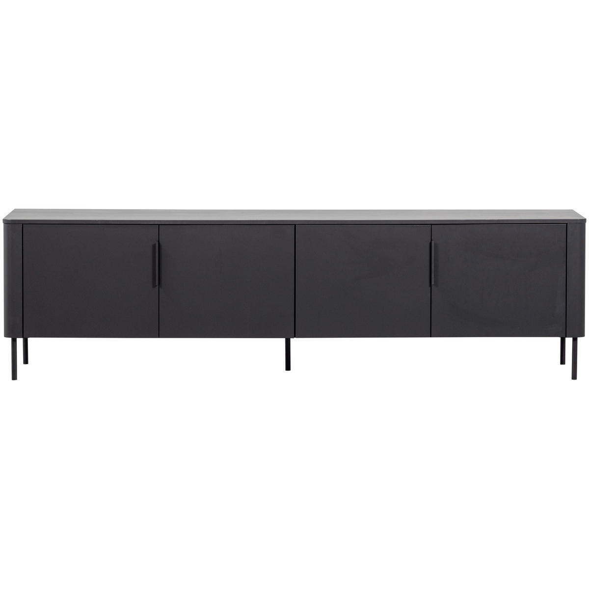 LOWBOARD Gunnar 200/56/44 cm  stehend, hängend  - Schwarz, Design, Holz/Metall (200/56/44cm) - Livetastic