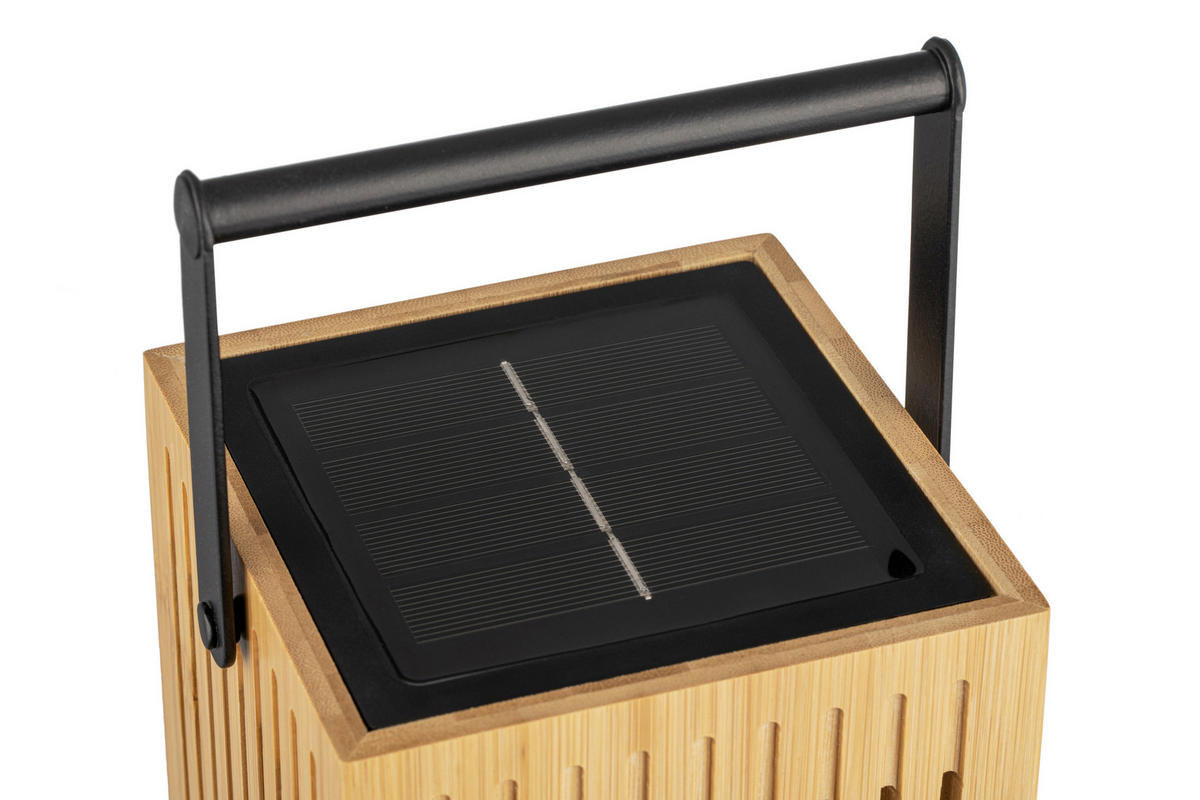 SOLARLEUCHTE - Schwarz, Design, Holz/Kunststoff (12/12/24cm) - Ambia Garden