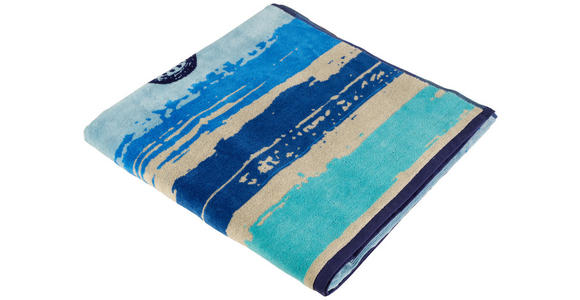 STRANDTUCH GRADO Blau, Beige 90/180 cm - Blau/Beige, KONVENTIONELL, Textil (90/180cm) - Esposa
