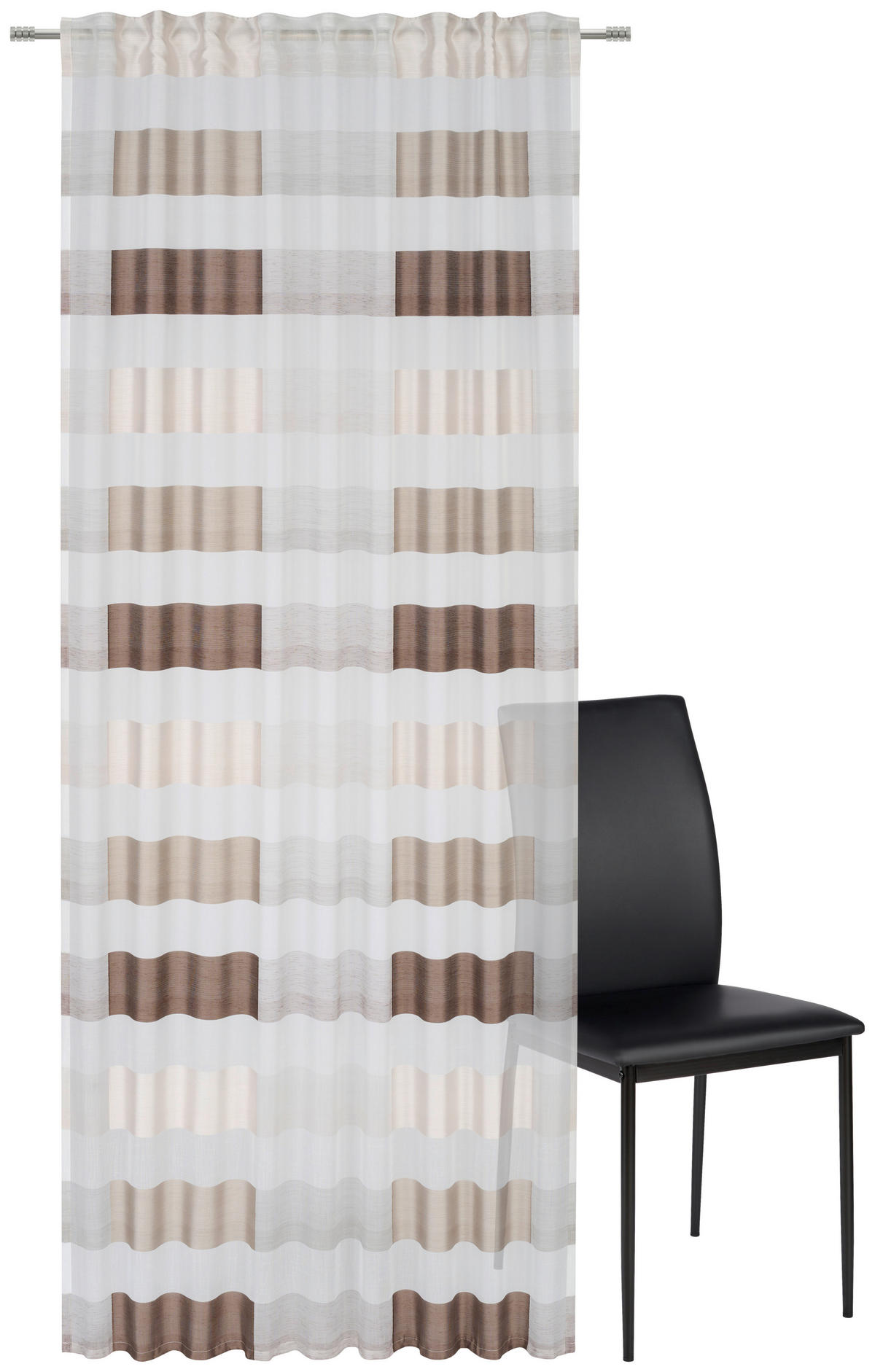 FERTIGVORHANG  halbtransparent   140/245 cm  - Taupe, Basics, Textil (140/245cm) - Dieter Knoll