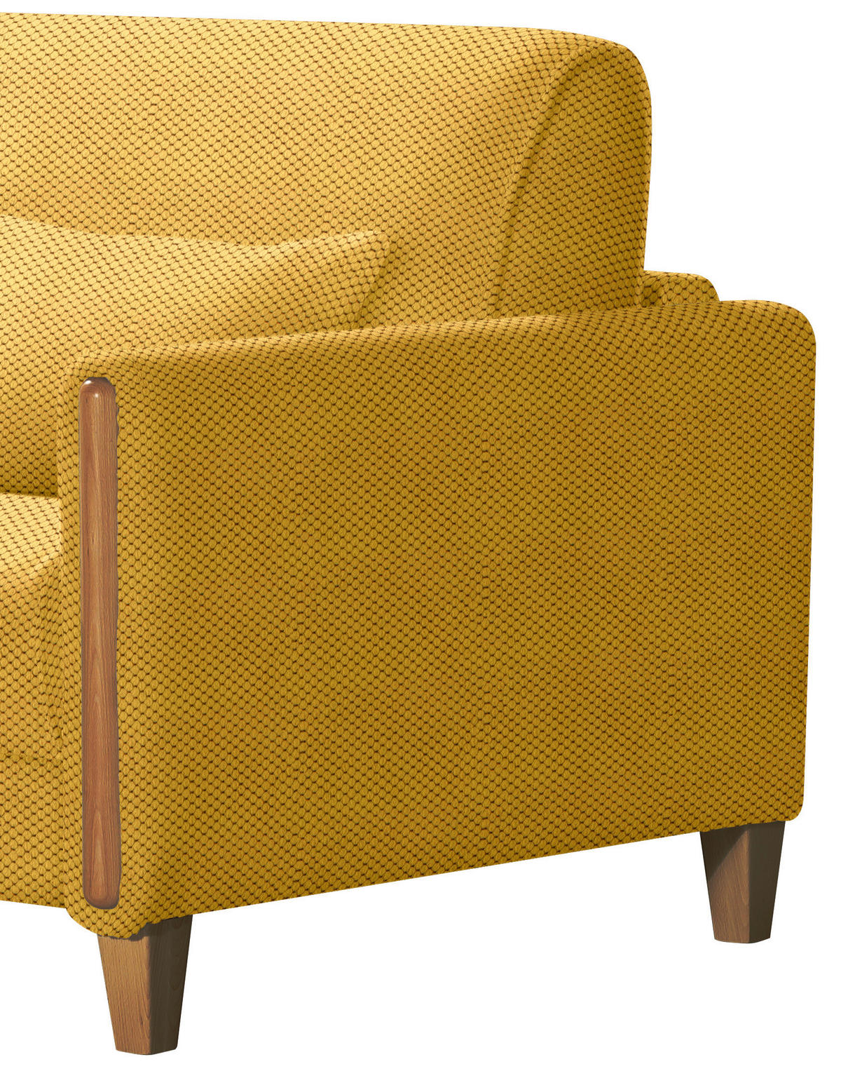 SCHLAFSOFA in Webstoff Buchefarben, Currygelb  - Currygelb/Buchefarben, Design, Holz/Textil (174/88/104cm) - Niels Andersson