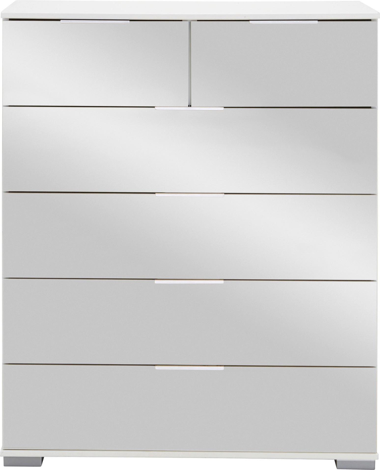 KOMMODE Weiß - Alufarben/Weiß, Design, Glas/Kunststoff (82/102/42cm) - Livetastic