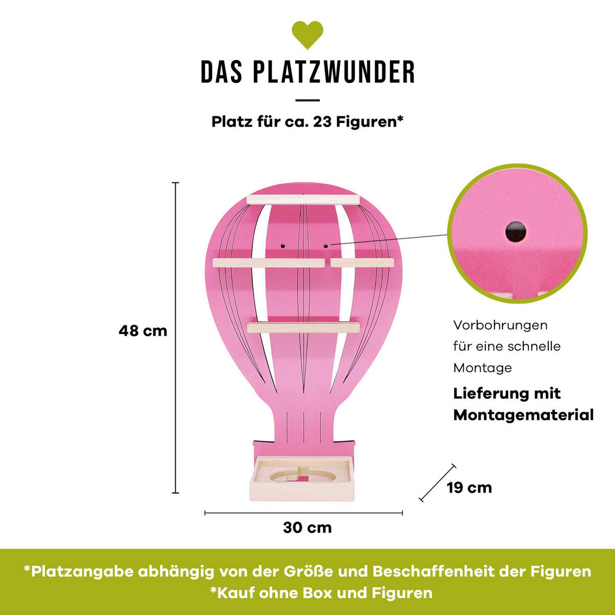 KINDERREGAL  - Rosa, Modern, Holzwerkstoff (30/48/19cm) - MID.YOU