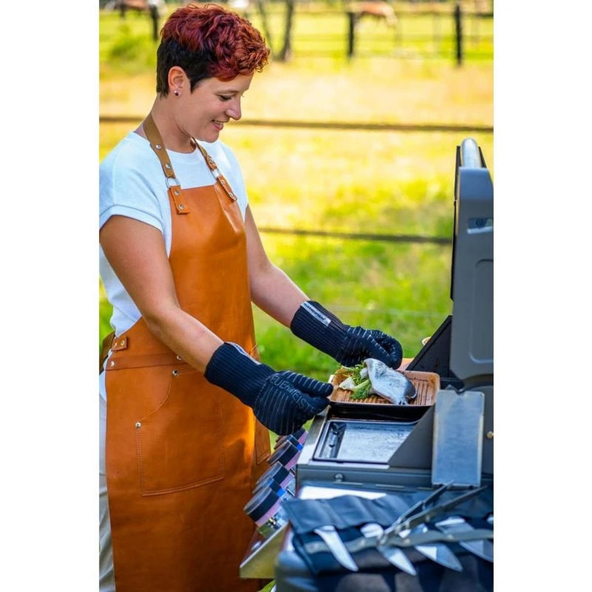 GRILLHANDSCHUHE EINHEITSGRÖSSE - Schwarz, Lifestyle, Textil - Zebra 
