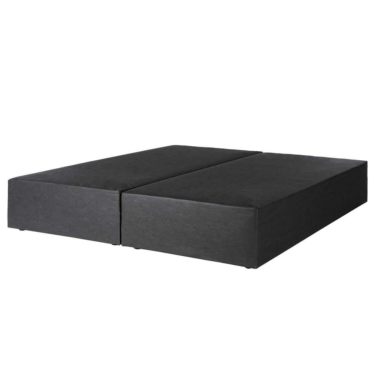 BOXSPRINGBETT 160/220 cm  in Hellgrau  - Hellgrau/Schwarz, Design, Kunststoff/Textil (160/220cm) - home24