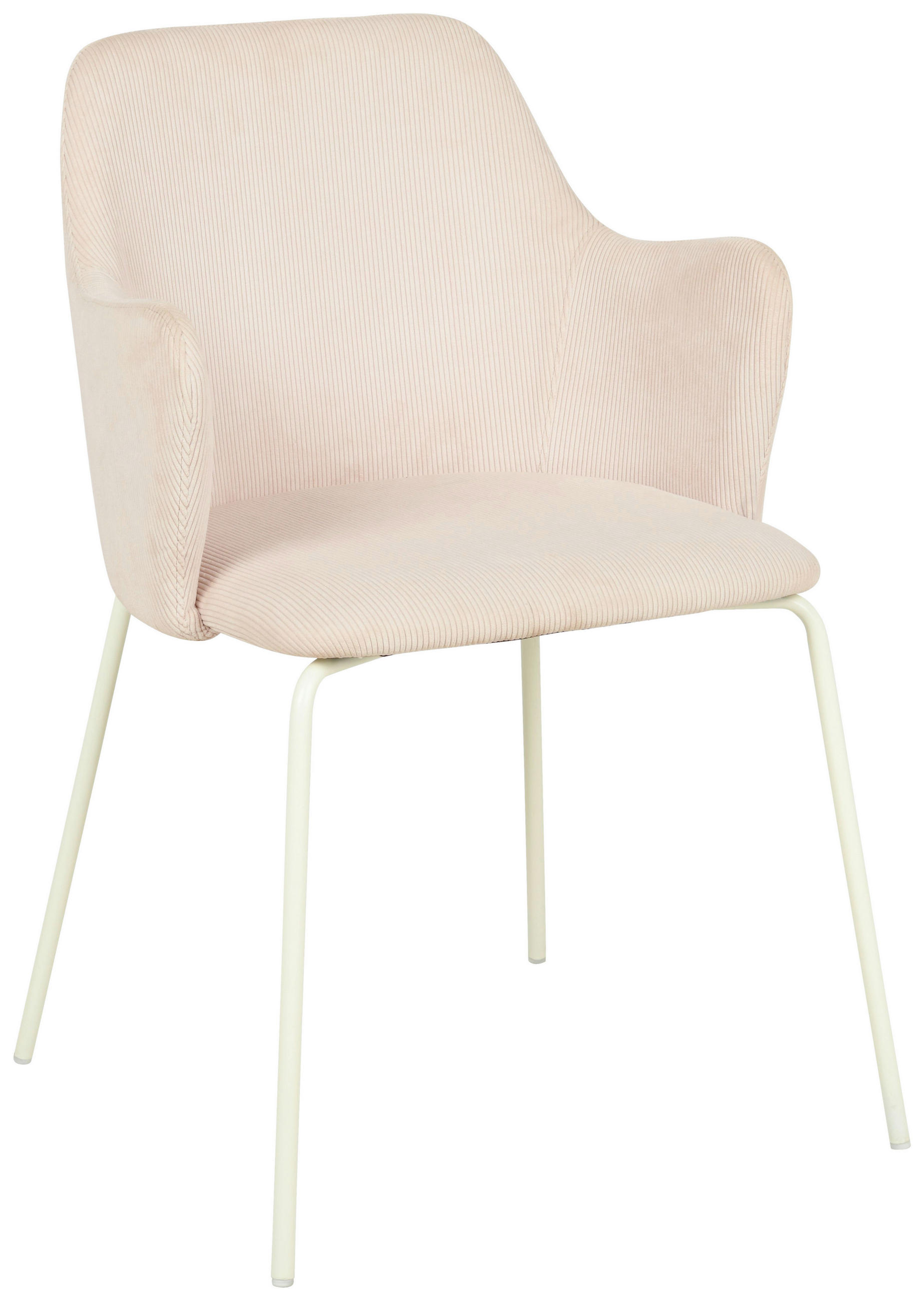 ARMLEHNSTUHL  in Eisen Samt  - Creme/Rosa, Design, Textil/Metall (53/85/58cm) - Novel