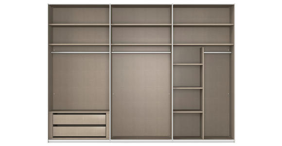 SCHWEBETÜRENSCHRANK 301/223/68 cm 3-türig Weiß - Weiß, KONVENTIONELL, Holzwerkstoff/Metall (301/223/68cm) - Novel