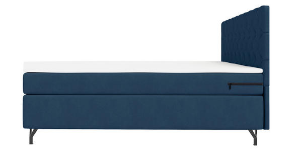 BOXSPRINGBETT 180/200 cm  in Dunkelblau  - Schwarz/Dunkelblau, KONVENTIONELL, Textil/Metall (180/200cm) - Carryhome